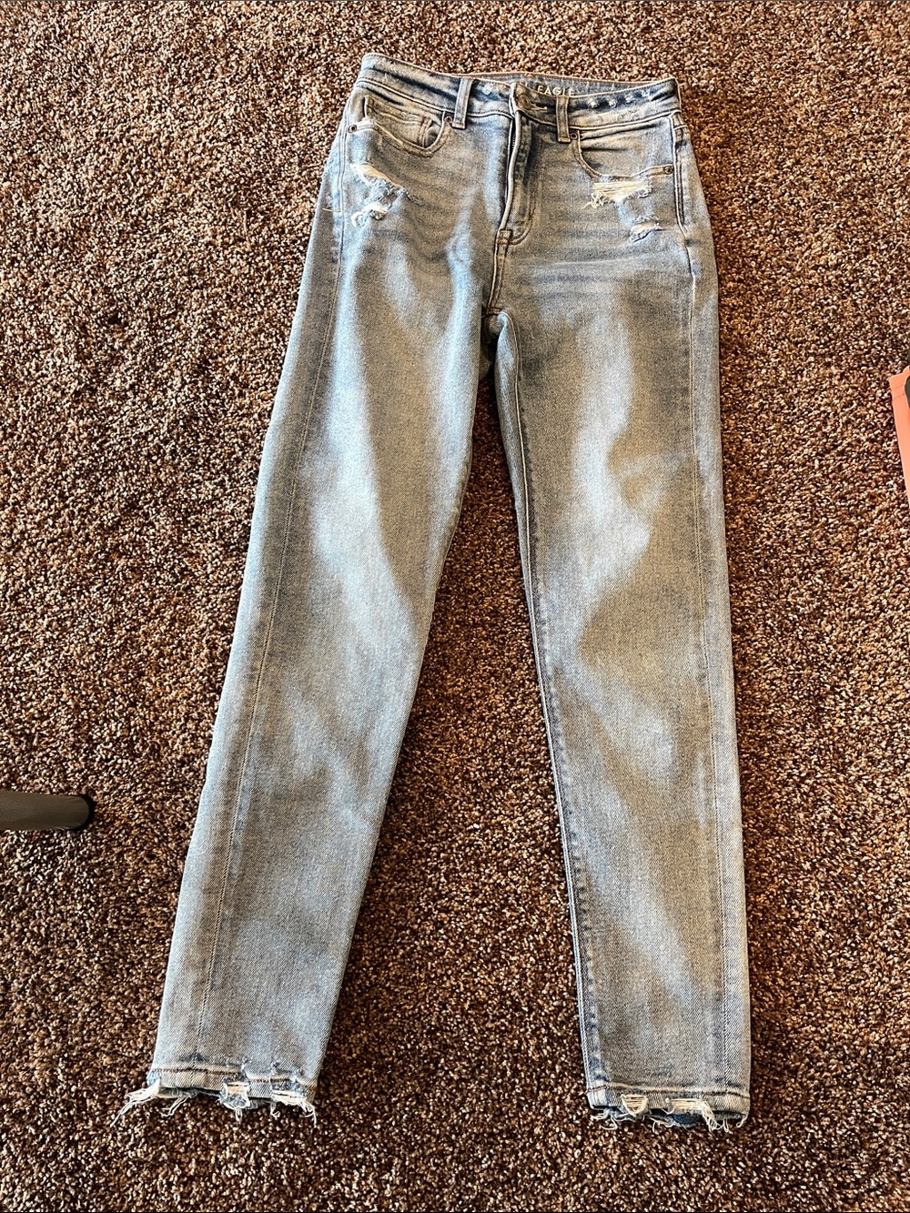 American Eagle Outfitters Light Blue High-Rise Distressed Jeans